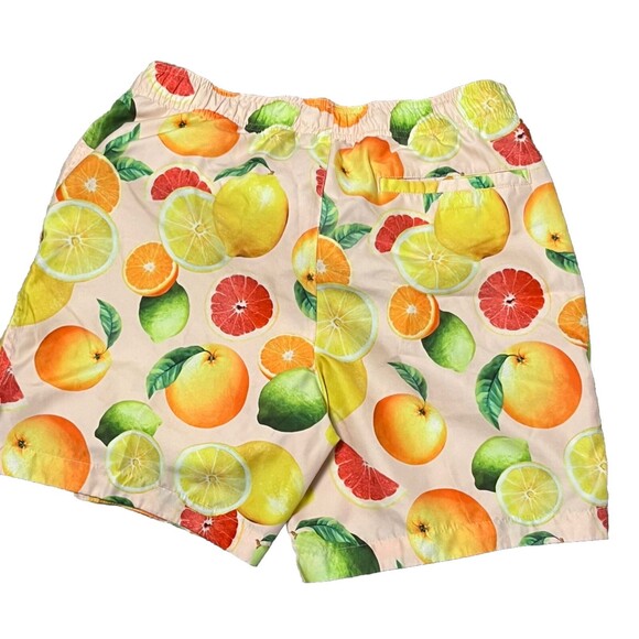 Pacsun Board Shorts Mens Medium Fruit Swim Trunks Pockets Pool Lemon Orange Lime - Picture 2 of 3